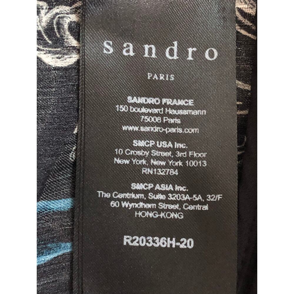 Sandro Paris Celestial Zodiac Ruffled Trim Grassette Midi Dress Black Size XS - Picture 14 of 14
